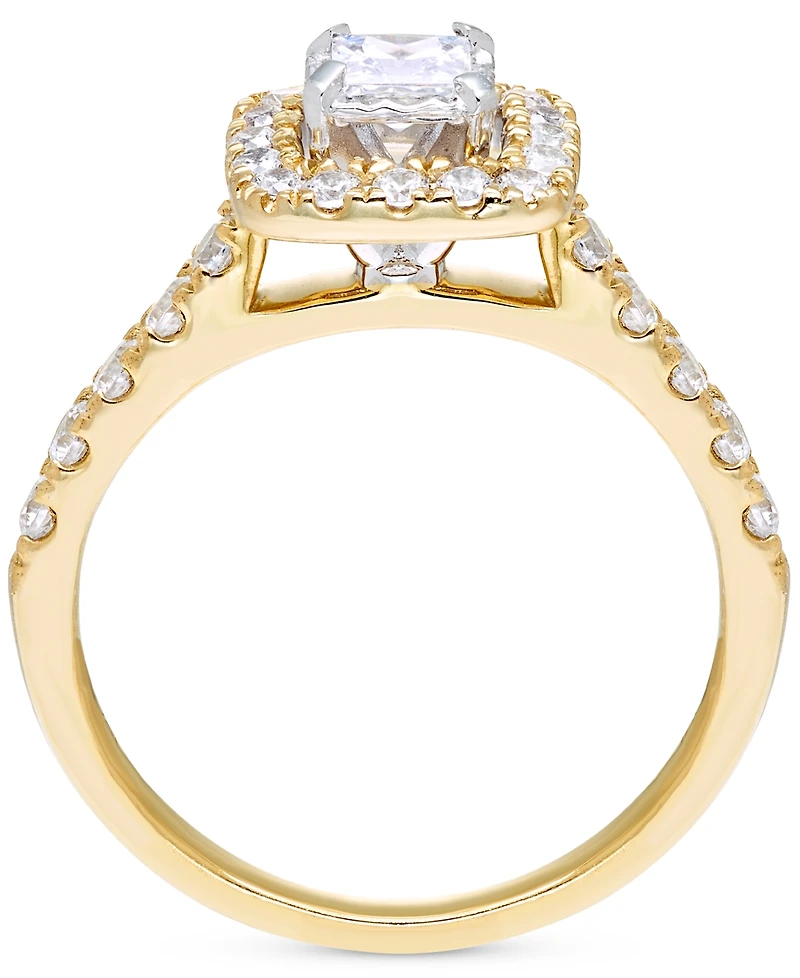 Diamond Princess Halo Engagement Ring (1 ct. t.w.) in 14k Gold