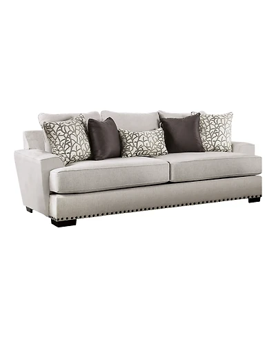 Furniture of America 101" Sedrev Linen Track Arm Sofa