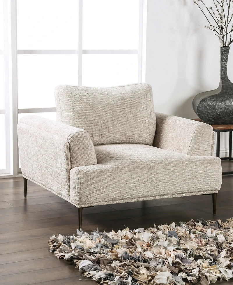 Furniture of America 44" Orlandi Chenille Arm Chair with Extendable Backrest