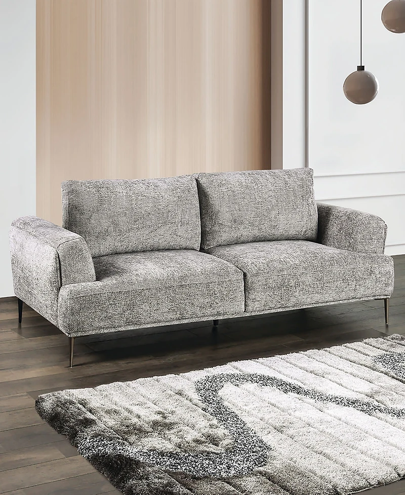 Furniture of America 81" Orlandi Chenille Flared Arm Sofa