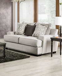 Furniture of America 75" Sedrev Linen 2-Seater Track Arm Loveseat
