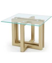 Emila 24" Square Glass Mix and Match End Table