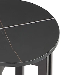 Emila 24" Round Sintered Stone Mix and Match End Table