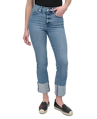 Dkny Jeans Women's High-Rise Classic Cuffed Straight-Leg