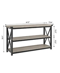 gaomon 3 Tier Console Table, 47.2" Narrow Entryway Table with Storage