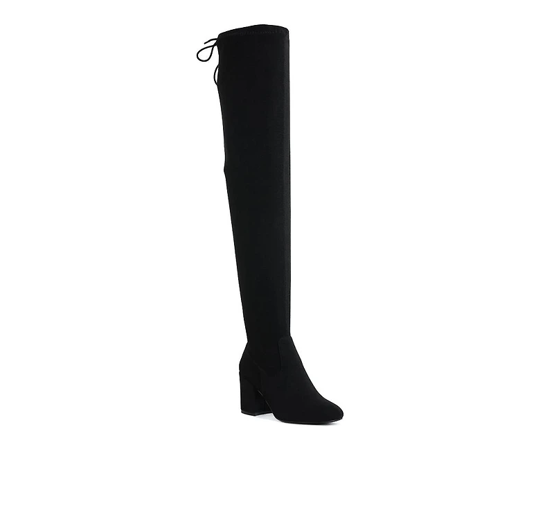 Liama Minimal Drawstring Detail Knee-High Boots