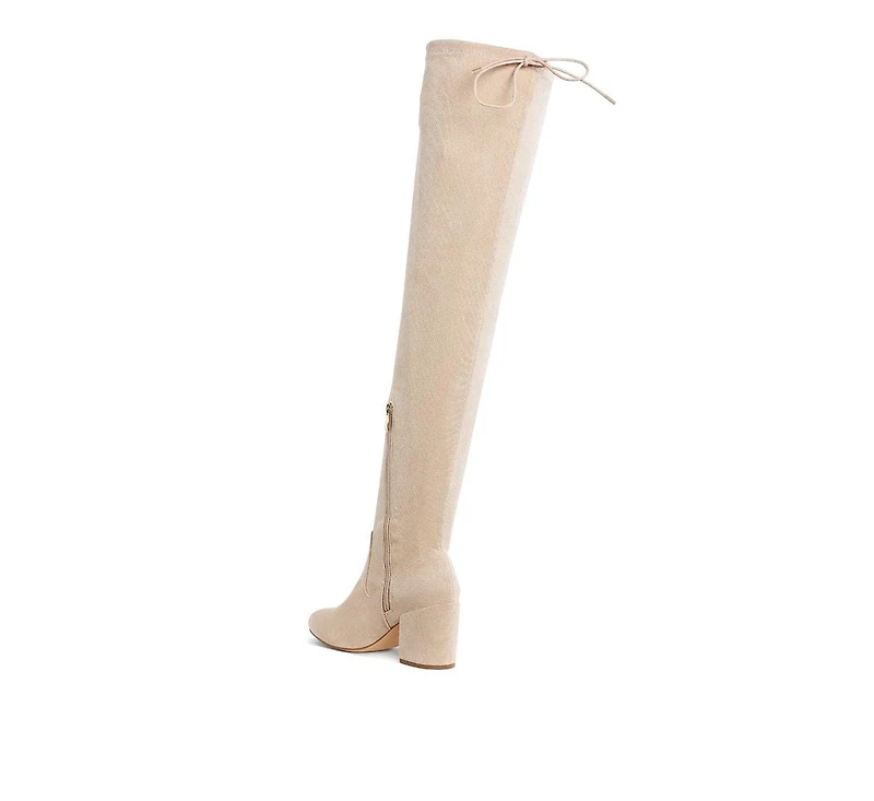 Liama Minimal Drawstring Detail Knee-High Boots