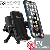 Bluetooth Fm Transmitter Phone Mount with Active Noise Cancellation