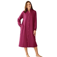 Only Necessities Women's Plus Fleece Snap-Front Robe