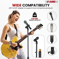5 Core Tripod Mic Stand Height Adjustable 32 to 70" Universal Microphone Mount Stands w Round Base Ms Rbl