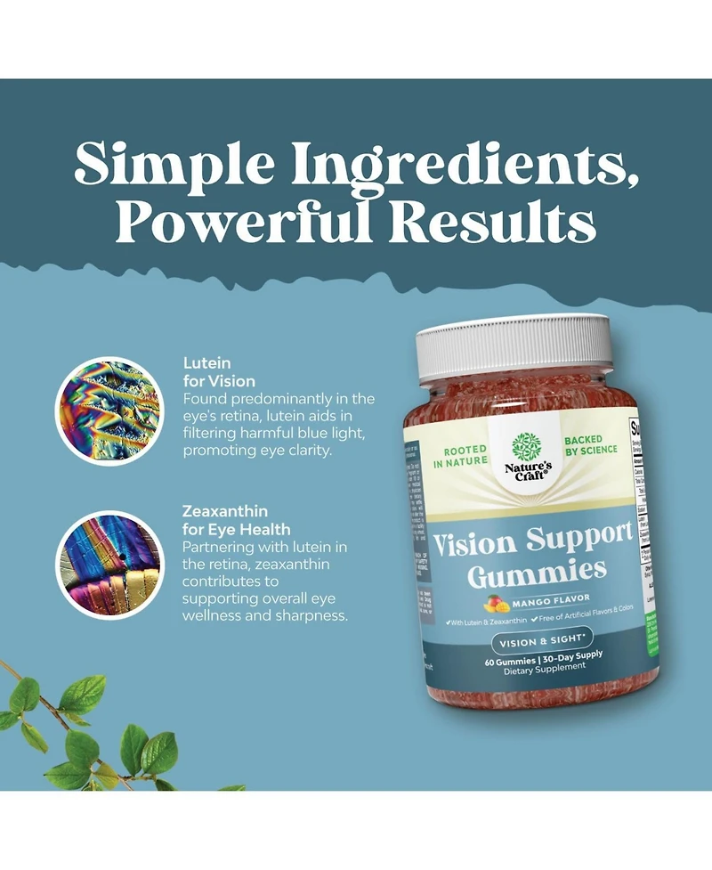 Nature's Craft Vision Support Gummies, Nature's Craft, 60ct