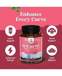 G-Curve Advanced Formula for Women, Horny Goat Weed with Maca and Tribulus Terrestris for Enhanced Energy Mood and Performance, Nature's Craft, 90ct