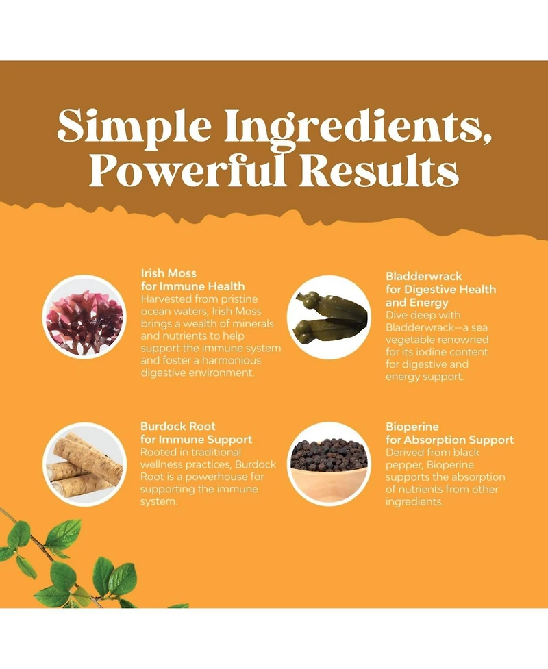 Nature's Craft Irish Sea Moss Capsules, Superfood Blend for Immune Support Heart Health Fertility Joint Health and Thyroid Support, Nature's Craft