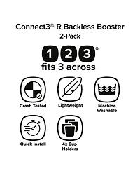 Diono Toddler Connect3 R - Pack of 2 Backless Booster Car Seats