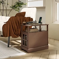 Homcom Side Table with Charging Station and Usb Ports