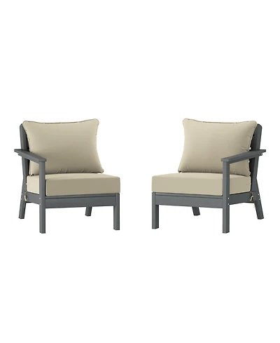 WestinTrends Outdoor Patio Hdpe Gray Loveseat Sofa with Cushions