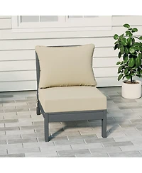 WestinTrends Outdoor Hdpe Deep Seating Modular Armless Patio Gray Chair with Cushions