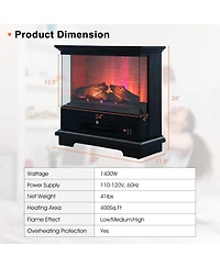 Sugift 27 Inch Freestanding Fireplace with Remote Control