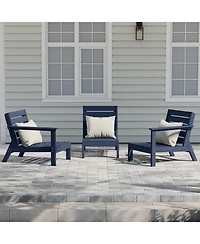 WestinTrends Outdoor Patio 3-Piece Hdpe Deep Seating Sectional Sofa