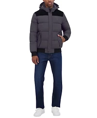 Nautica Men's Mixed Media Bomber Jacket