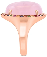 Effy Multi-Gemstone Halo Ring (12-1/5 ct. t.w.) in 14k Rose Gold