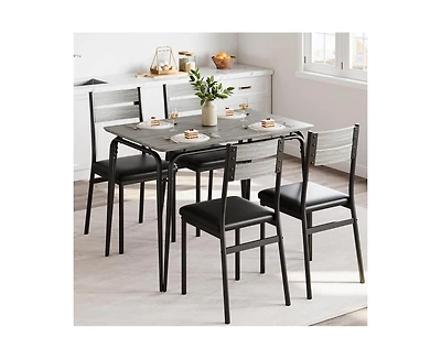 Dining Table for 2, Small and Chairs Set of Square Dinette Dinner Set, 3 Piece Kitchen & Room Sets Space, A
