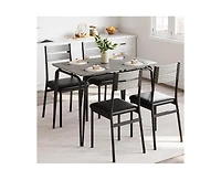 Dining Table for 2, Small and Chairs Set of Square Dinette Dinner Set, 3 Piece Kitchen & Room Sets Space, A