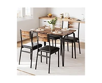 Dining Table for 2, Small and Chairs Set of Square Dinette Dinner Set, 3 Piece Kitchen & Room Sets Space, A