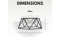 Country Living Elevated Stainless Steel Bowl, Modern Artisan Geometric Design, Single Pet Feeder