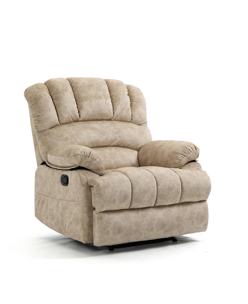 Large Manual Recliner Chair Fabric for Living Room