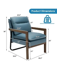 Gouun Single Sofa Chair with Extra-Thick Padded Backrest and Seat Cushion