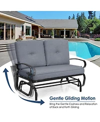 Gouun 2 Seats Outdoor Swing Glider Chair with Comfortable Cushions