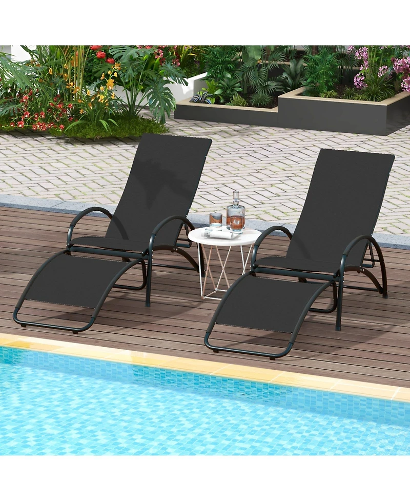 Gouun 2-in-1 Outdoor Rocking Chair with 4-Position Adjustable Backrest for Patio Porch Poolside