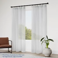 Awesome Home Madison Pinch Pleat Single Curtain Panel with Hooks and Rings, 38"X84"