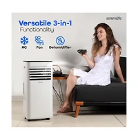 SereneLife Portable Air Conditioner, 8000 Btu, Dehumidifier & Fan Modes