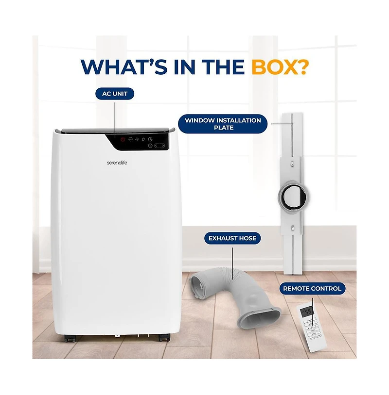 SereneLife Portable Air Conditioner & Heater, 12000 Btu, Wi-Fi Control