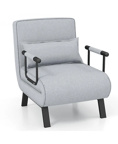 Gouun Folding 6 Position Convertible Sleeper Bed Armchair Lounge Couch with Pillow