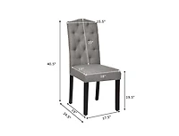 Gouun Set of 2 Tufted Upholstered Dining Chairs