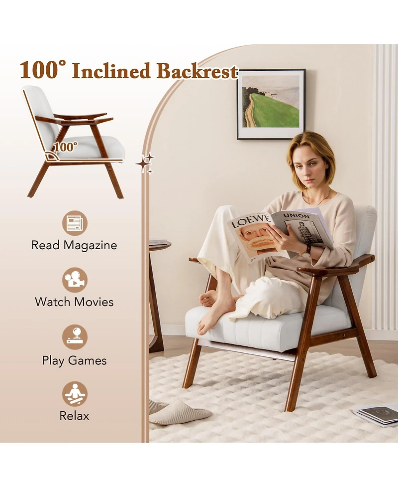 Gouun Modern Accent Chair Leisure Armchair with Felt Pads