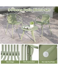 Gouun All Weather Pp Patio Conversation Set with Round table and 2 Chairs