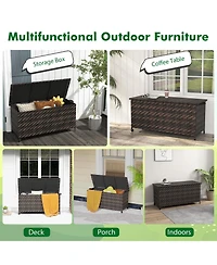 Gouun 85 Gallon Outdoor Storage Box with Removable Liner and Universal Wheels