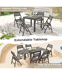 Gouun Expandable Patio Dining Table for 4-6 People