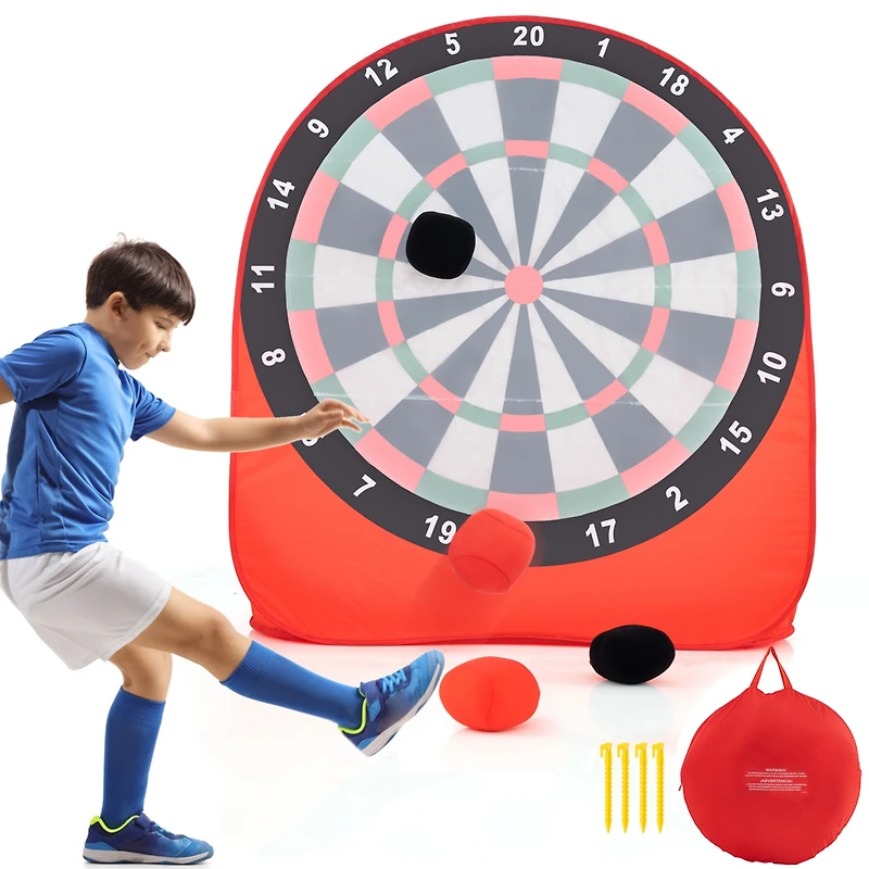 Gouun Large Dart Board for Kids with 4 Kick Balls