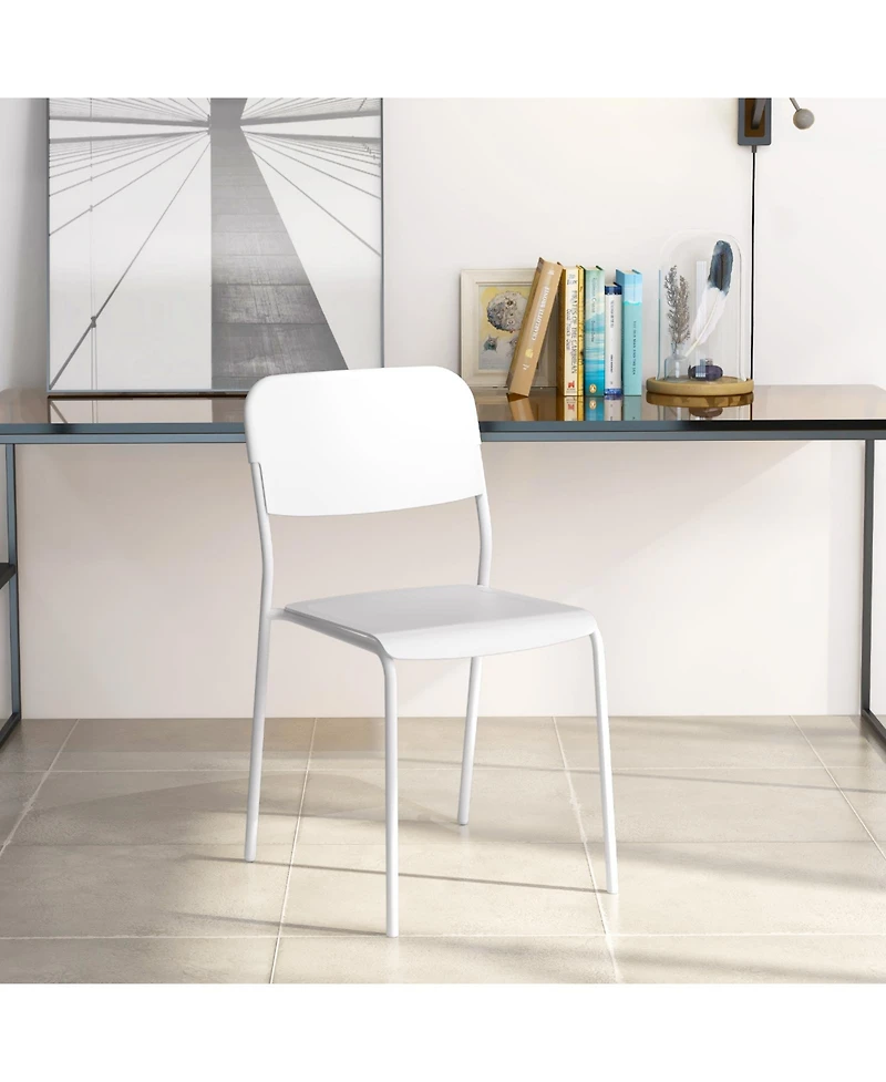 Gouun Modern Dining Chairs Set of 4 with Tilted Backrest and Sturdy Metal Legs