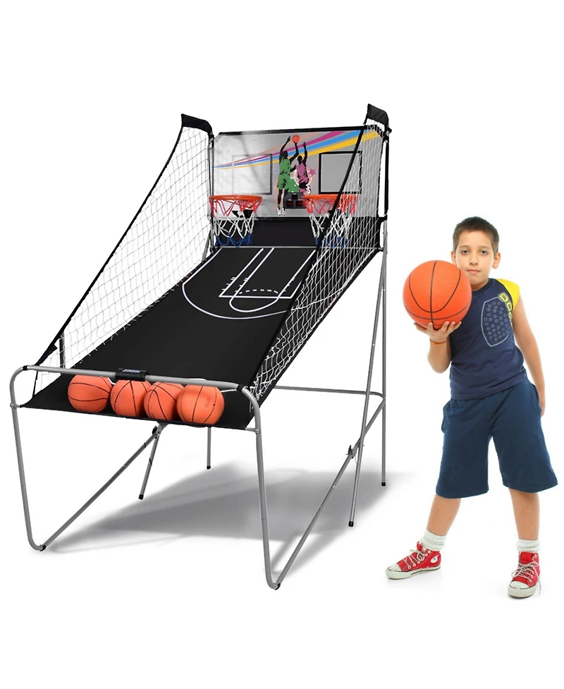 Gouun Foldable Double Electronic Basketball Game with 4 Balls Indoor