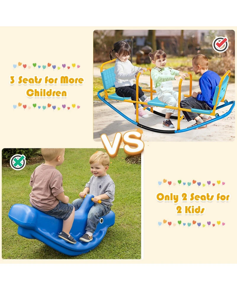 Gouun Outdoor Kids Seesaw Swivel Teeter for 3 to 8 Years Old