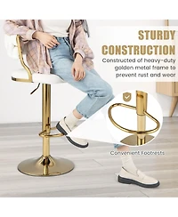 Gouun Swivel Barstool with Woven Back Set of 2 for Kitchen Island Cafe