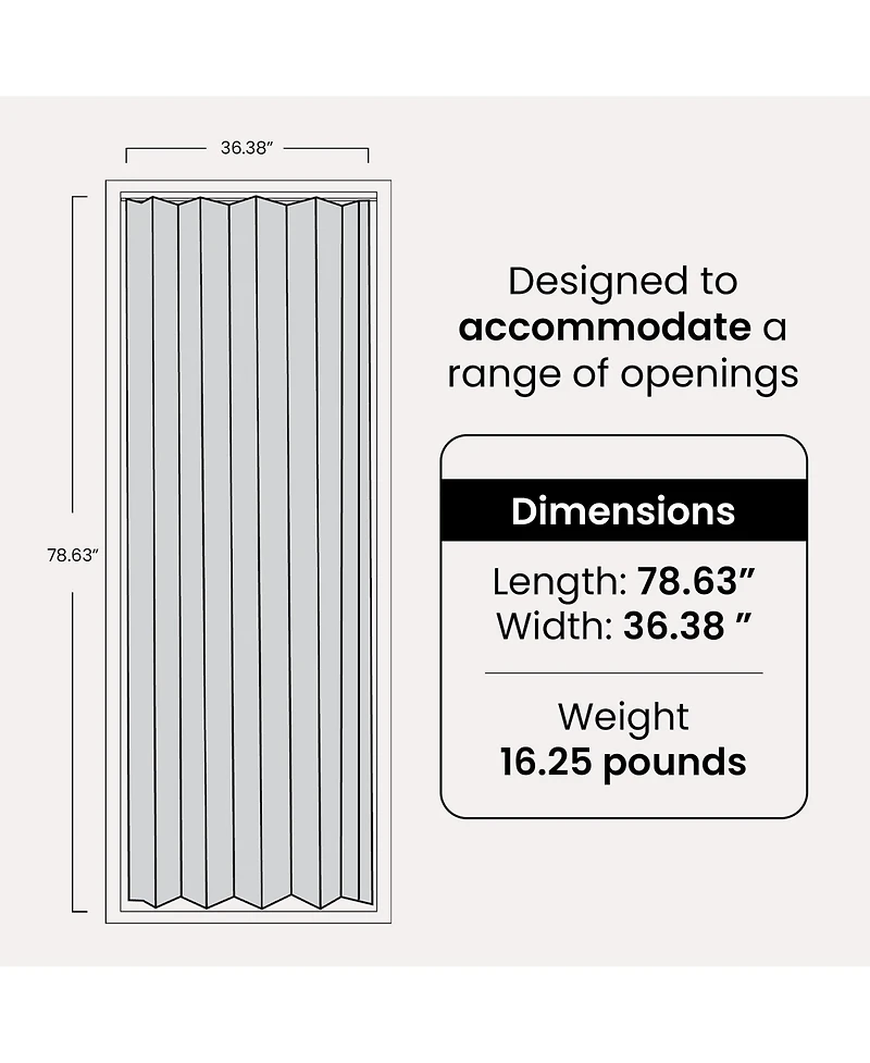 Ltl Home Products OAKMT4880HEC Oakmont Wooden Style Vinyl Accordion Door, White