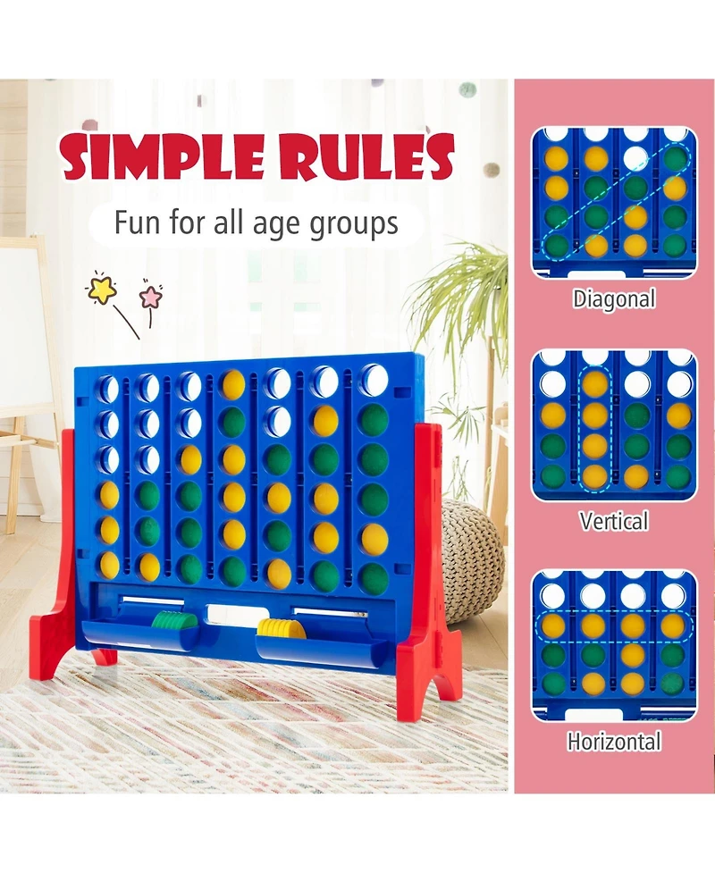 Gouun Jumbo 4-to-Score Connect Game Set with Carrying Bag and 42 Coins