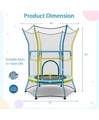 Gouun Mini Trampoline for Kids with Safety Enclosure Net and Foam Handles